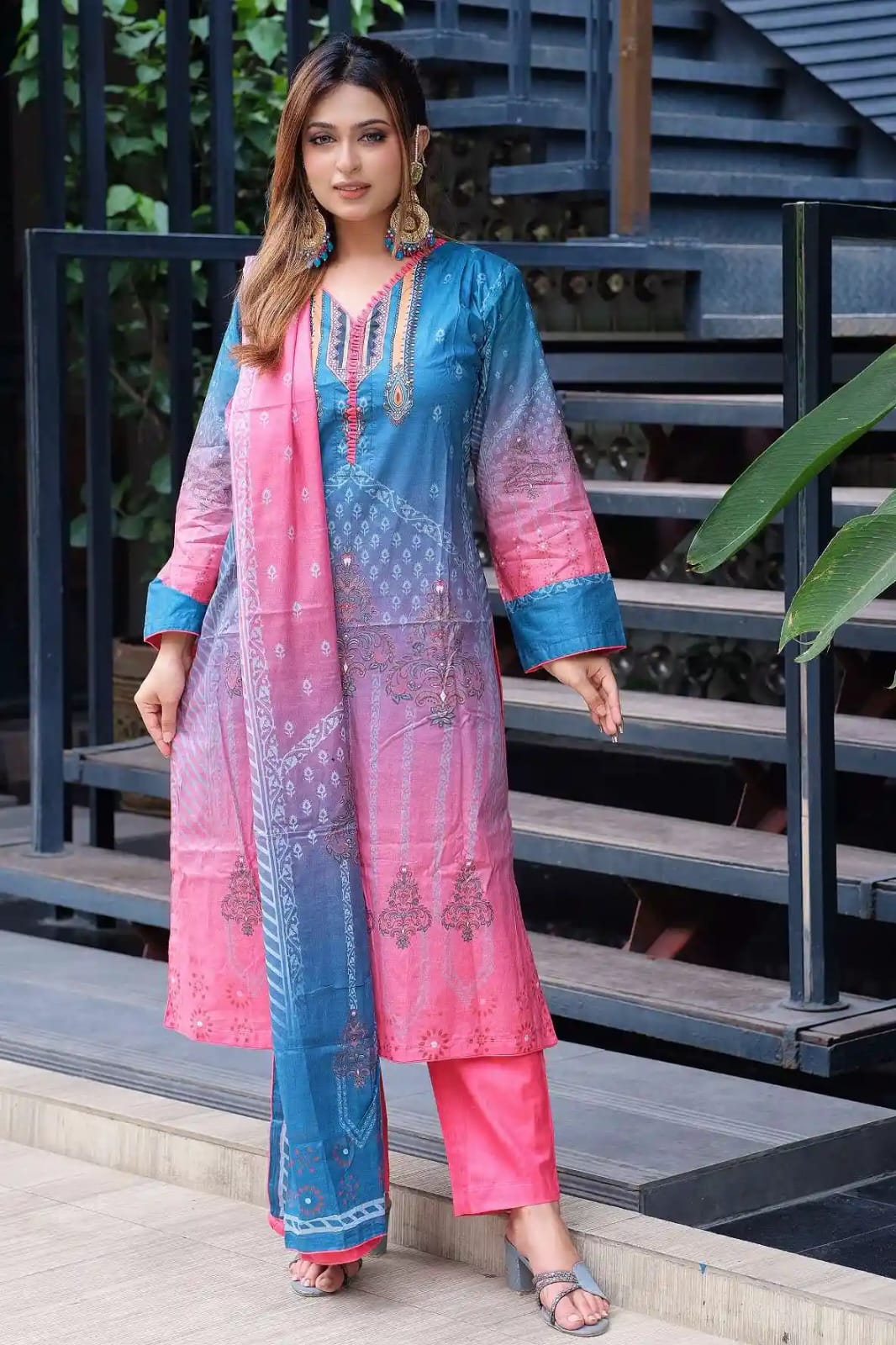 Ready Three Piece Pure Cotton Dress